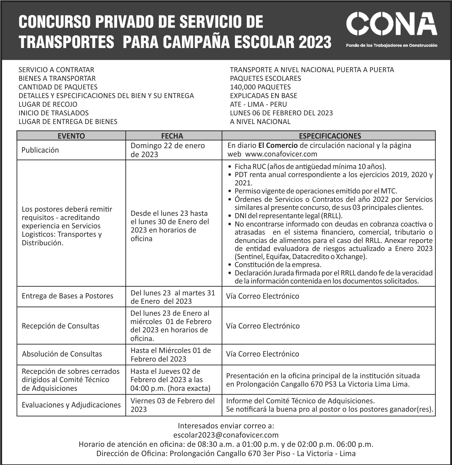 cona concurso