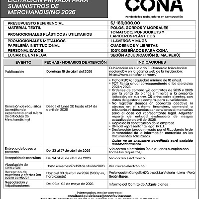 LICITACIÓN PRIVADA PARA SUMINISTROS DE MERCHANDISING 2026